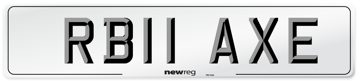 RB11 AXE Number Plate from New Reg
